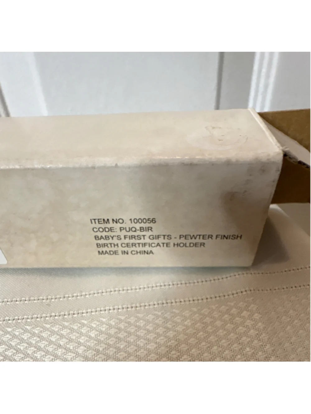 Baby's First Gifts Pewter Birth Certificate Holder MPN 100056